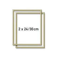 2 Goudkl. Aluminium Kaderlijsten 24 X 30 Cm