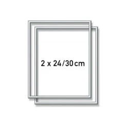 2 Zilverkl. Aluminium Kaderlijsten 24 X 30 Cm