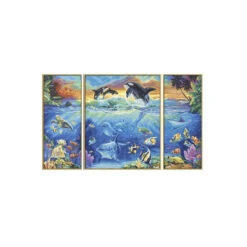 Aan Het Koraalrif - Schipper Drieluik 50 X 80 Cm