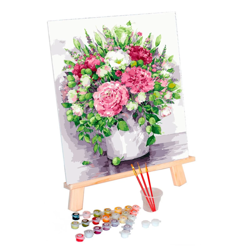 Bright Peonies - ITZ Schilderen Op Nummer 40 X 50 Cm - Afbeelding 2