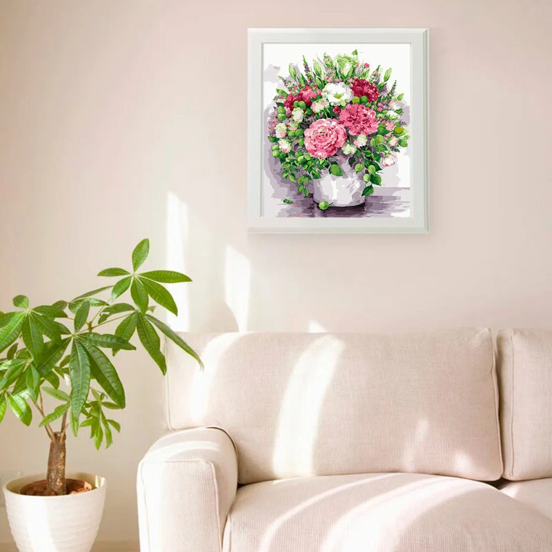 Bright Peonies - ITZ Schilderen Op Nummer 40 X 50 Cm - Afbeelding 3