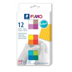 FIMO Soft Set Met 12 Halve Blokken Brilliant