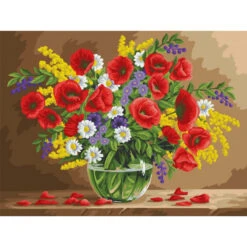 Fragrant Poppies - Schilderen Op Nummer - 40 X 50 Cm