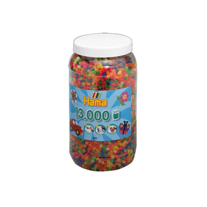 Hama 13.000 Strijkkralen In Pot Neon