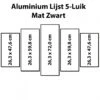 Mat Zwarte Aluminium Lijst Vijfluik 132 X 72 Cm