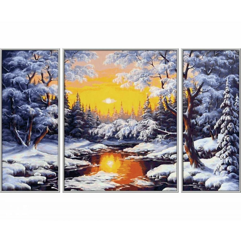 Schilderen Op Nummer: Een Winterse Droom - Afbeelding 3