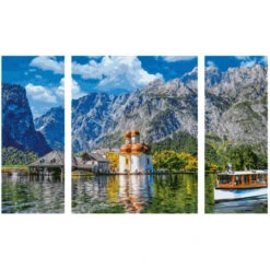 St.Bartholomä Aan De Königssee - Schipper Drieluik 50 X 80 Cm