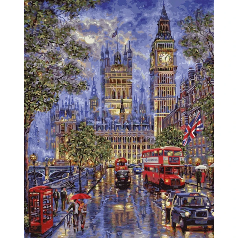 Volle Maan Boven Londen - Schipper 40 X 50 Cm - Afbeelding 2