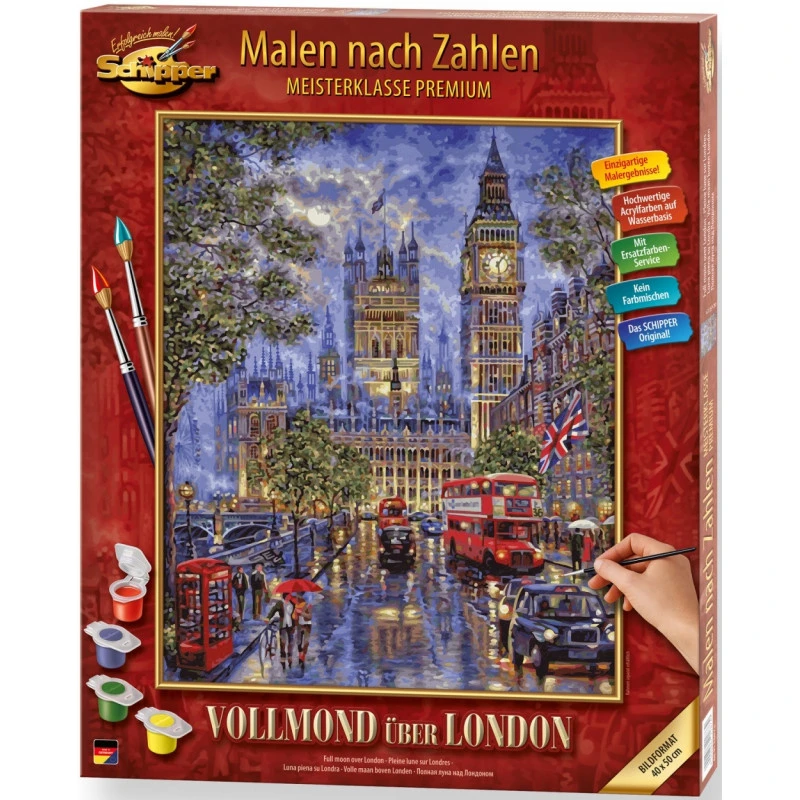 Volle Maan Boven Londen - Schipper 40 X 50 Cm