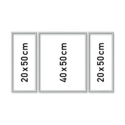 Zilverkl. Aluminium Lijst Drieluik 50/80 Cm