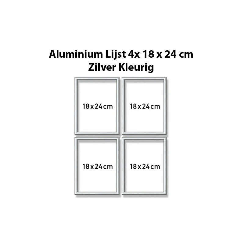 Zilverkl. Aluminium Lijst Quattro 18x24 Cm
