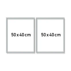 Zilverkl. Aluminium Lijst Tweeluik 50x80 Cm (2x 40x50)